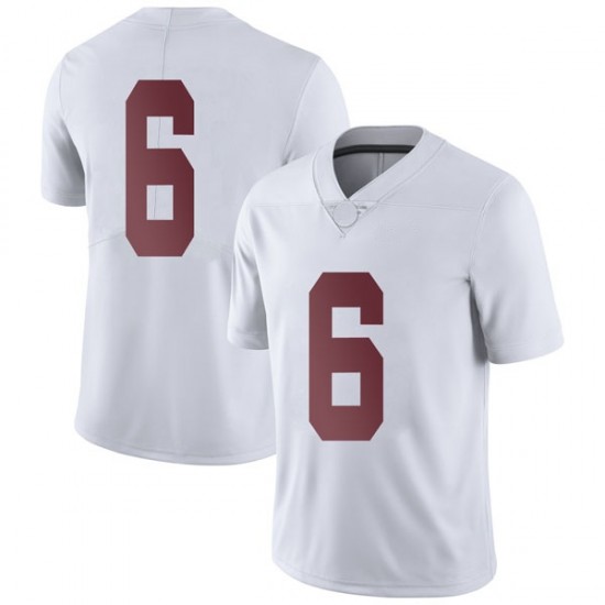 Alabama Crimson Tide Men's Devonta Smith #6 No Name White NCAA Nike Authentic Stitched College Football Jersey CM16F86EX